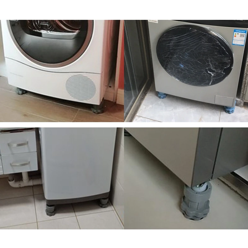

4PC Adjustable Heighten Washing Machine Anti Vibration Pad Shock Non Slip Feet Mat Fridge Floor Furniture Protector