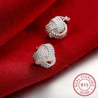 new trendy earrings 100 real 925 silver elegant soft winding stud earrings for women