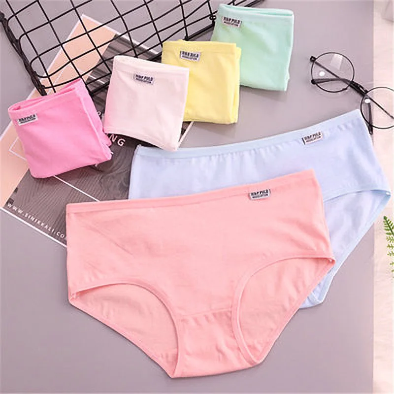 

Women Underwear Women's Panties Cotton Underpants Solid Colors Fashion Pretty High Quality Low Waist Briefs for Women Sexy Panty