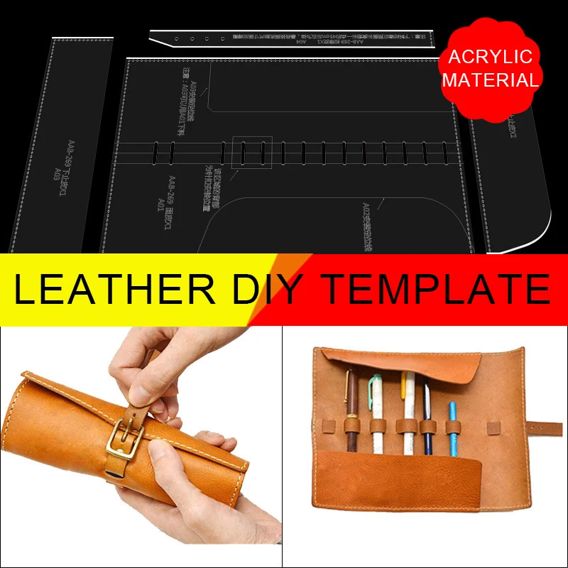 

DIY Handmade Leather Goods Leather Bag Acrylic Template Special Version Drawing Pencil Case Tool Bag Paper Sample