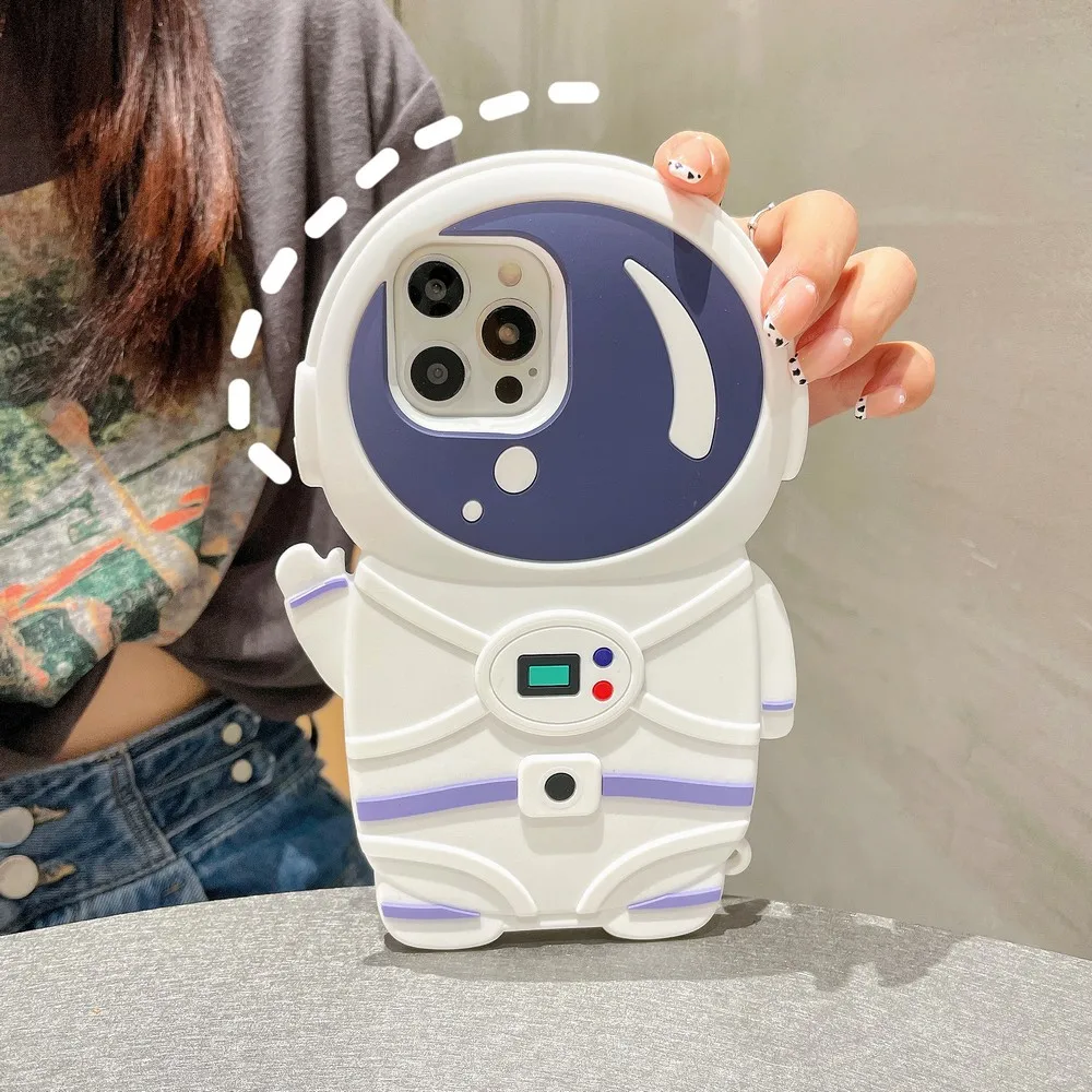 Мультяшный чехол в форме астронавта для iphone 13 13Pro 13ProMax 11ProMax 7 8 7Plus 11 12 12ProMax X XSMAX XR