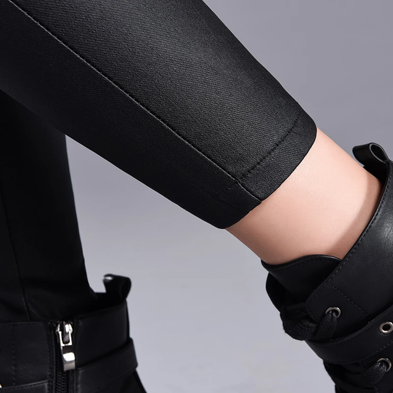 2021 женские ботинки на весну осень и зиму штаны из искусственной кожи модные