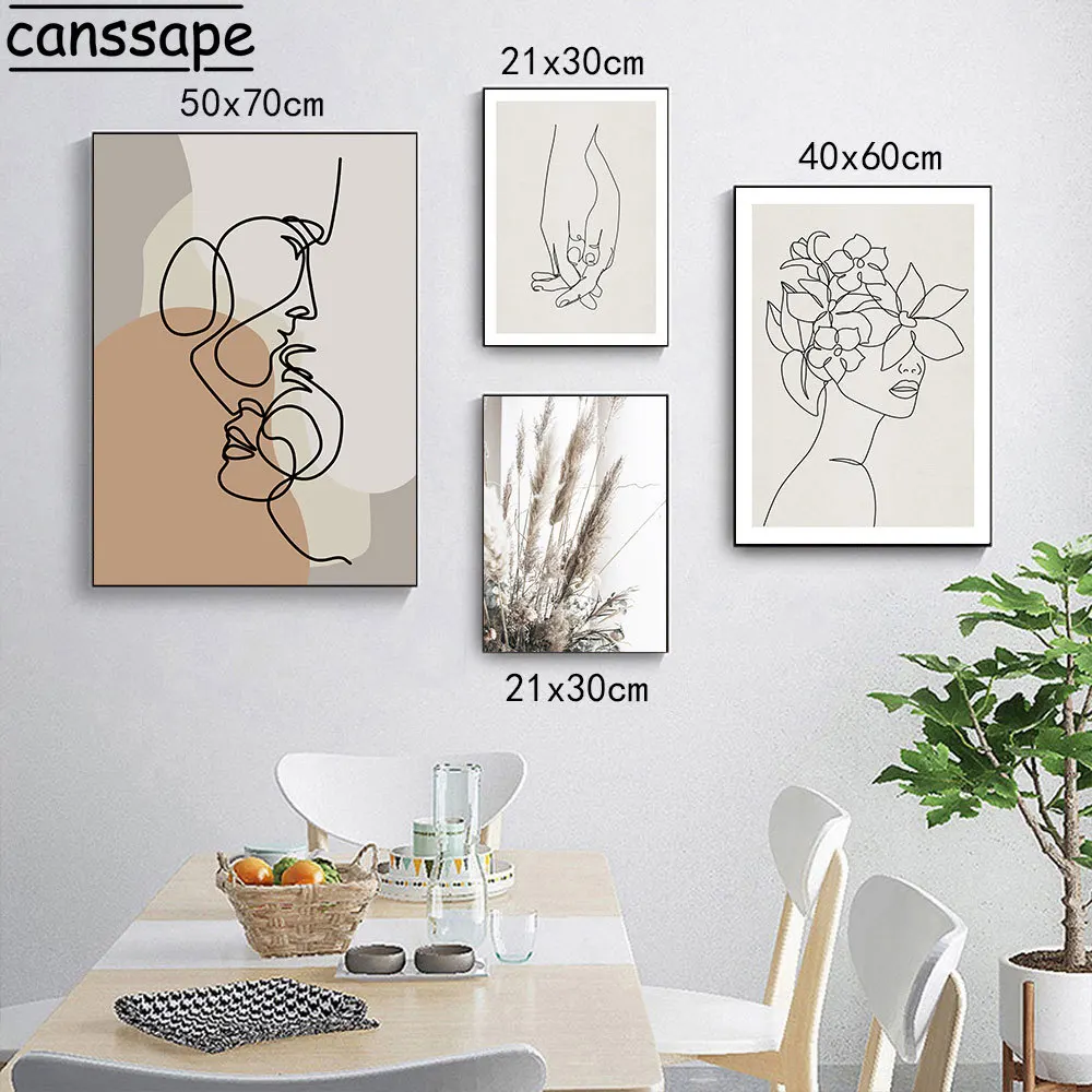 Абстрактная девушка пара Холст художественный плакат с песком пейзаж плакаты и