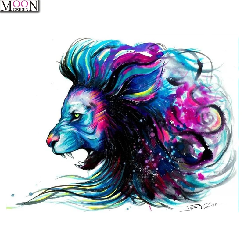 Алмазная 5D Вышивка сделай сам картина мозаичная из страз с изображением Льва