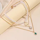 Женское винтажное ожерелье-цепочка с имитацией жемчуга