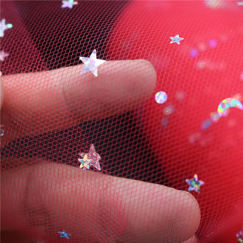 15 см 25 лет лазерные блестки Звезда Луна Тюлевая ткань детский душ зимние