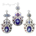 BRISTLEGRASS турецкий синий сглаза рука Фатимы розы стене висит подвеска, амулет, с надписью 