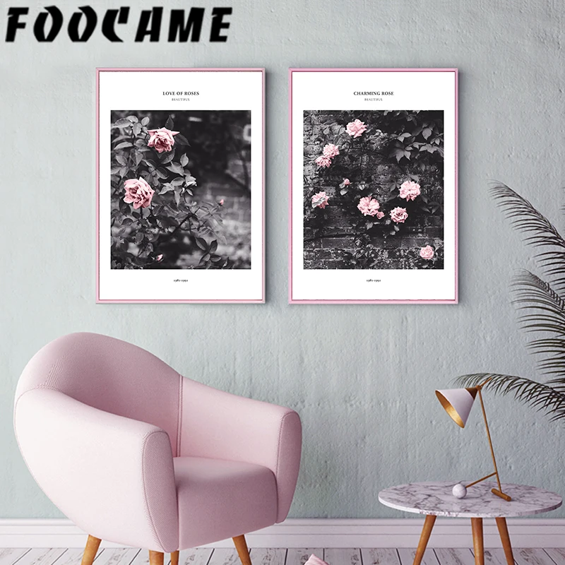 Настенная картина в скандинавском стиле винтажный настенный постер розового
