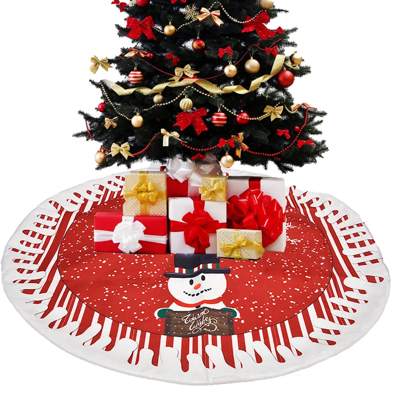 

Christmas Tree Skirt Ornament 78CM Diameter Christmas Tree Bottom Decoration Super Soft Cloth Christmas Tree Skirt