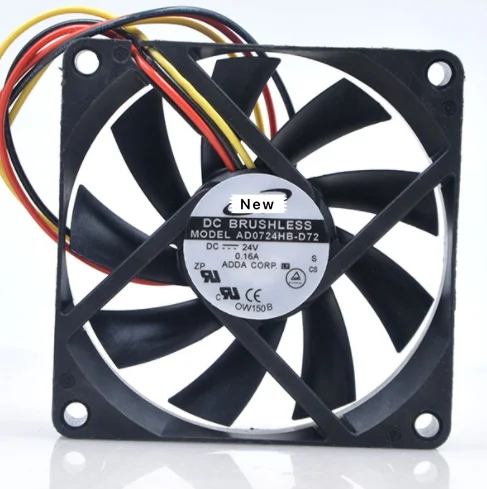 Для ADDA AD0724HB D72 DC 24V 0.16A 70x70x15 мм Сервер вентилятор охлаждения|Пульты ДУ| |