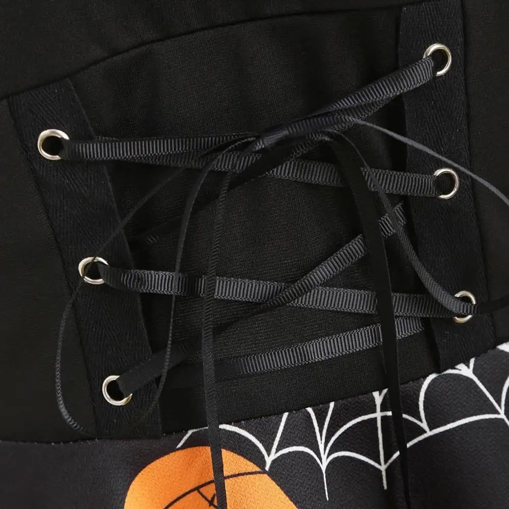 Хэллоуин платья женские без рукавов Бандаж с v образным вырезом принтом