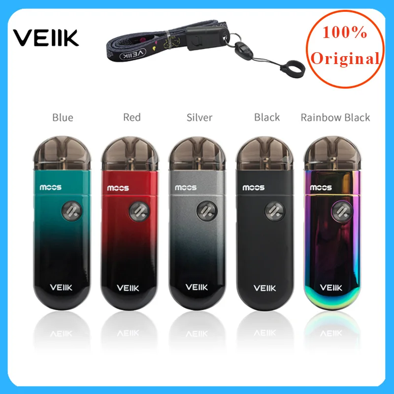 Новейшая электронная сигарета vape pod VEIIK Moos стартовый комплект 1100 мАч батарея и 2 мл