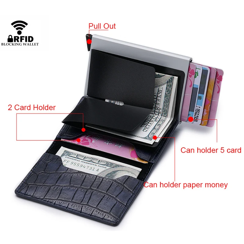 DIENQI Смарт Rfid мужские кошельки сумка для денег Мужской винтажный черный короткий