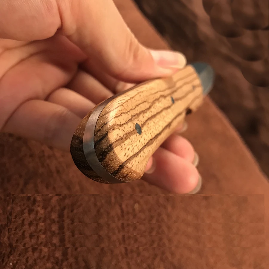 Прямой нож Зебра деревянная ручка D2 стальное лезвие EDC инструмент Открытый Отдых