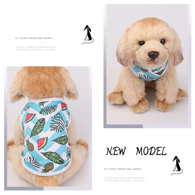 Летняя дышащая тонкая жилетка для домашних животных кошек собак с принтом