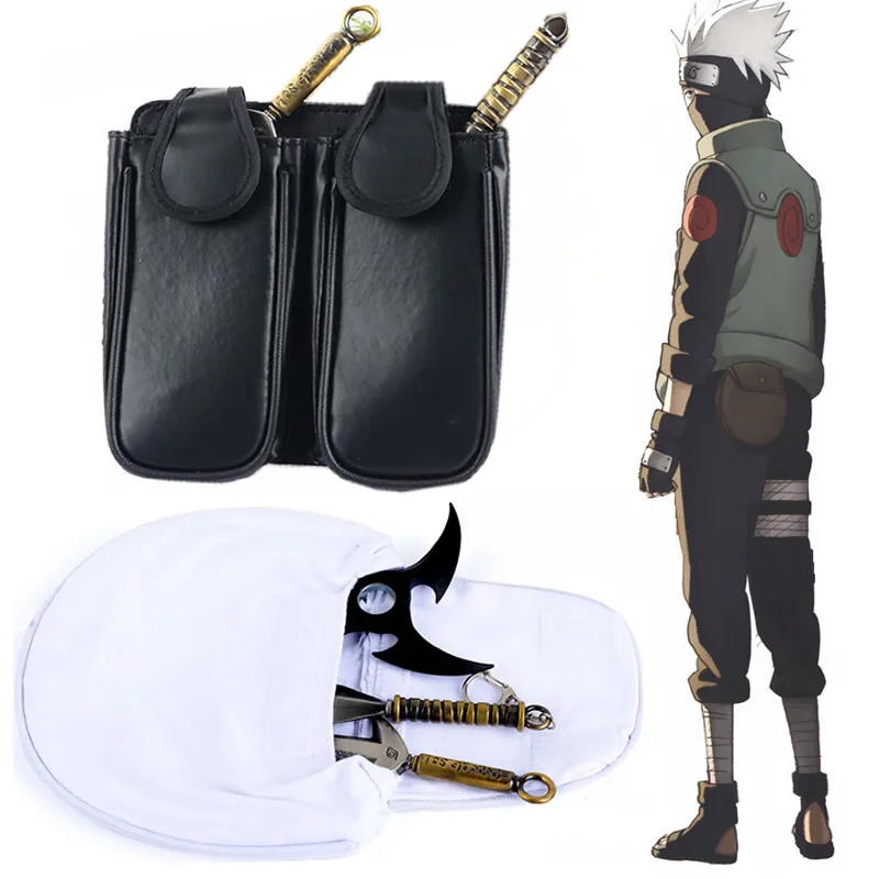 

Naruto Ninja Bag Weapons Kunai Shuriken Bag NARUTO Accessories Cosplay Hatake Kakashi Anime Action Figure Prop Children Kids Toy