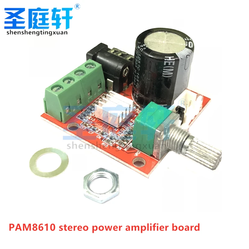 Мини Hi-Fi стерео аудио усилитель плата PAM8610 12 В 2X10W двухканальный модуль класса D |