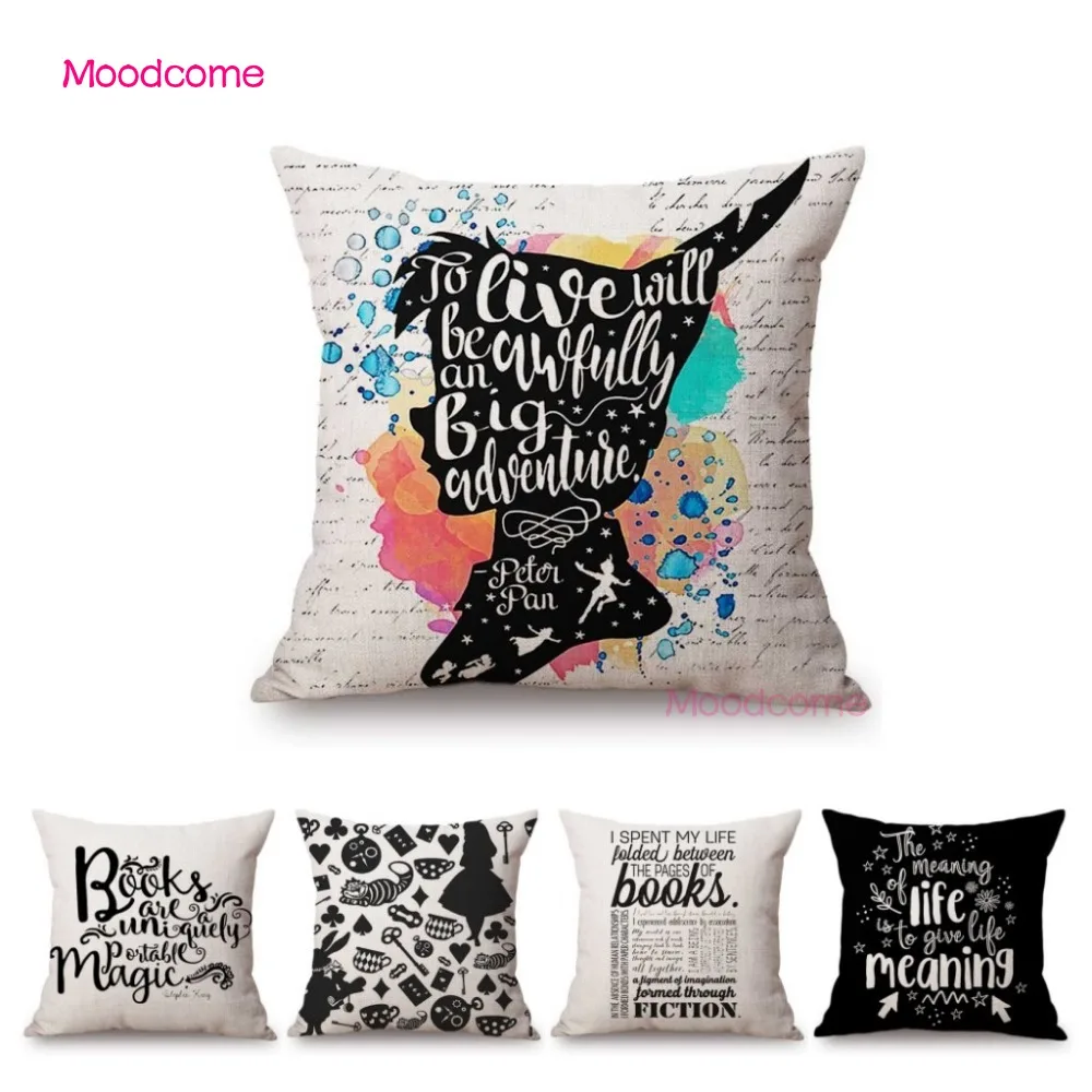 Диванные подушки с буквенным принтом для чтения декоративные дивана из хлопка и