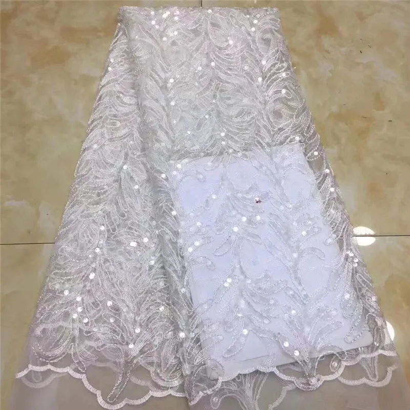 Нигерийская французская кружевная ткань с блестками 2020 африканская Тюлевая