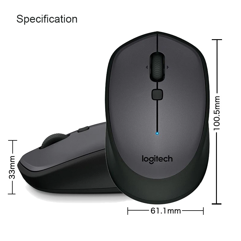 Logitech M336 Беспроводная Bluetooth-совместимая мышь с красочной 1000 точек/дюйм для Windows 7/8/10