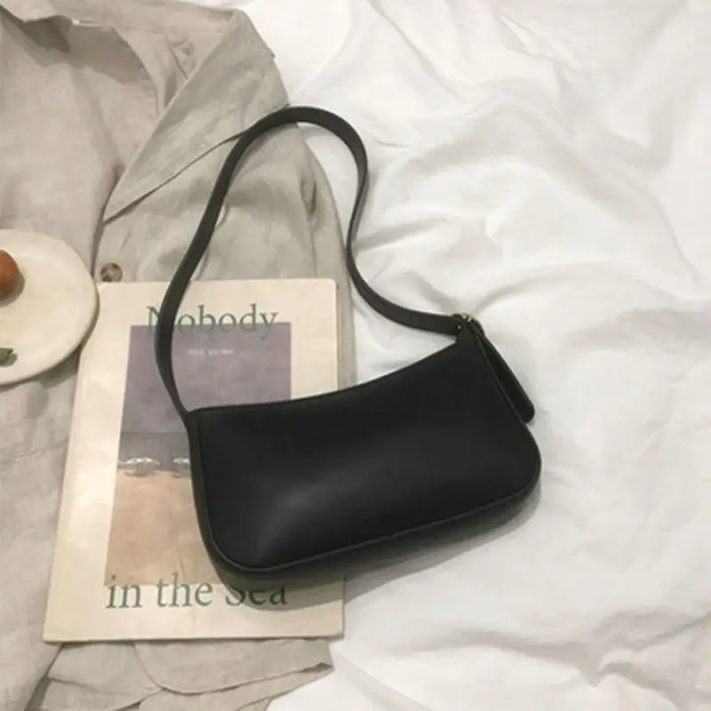

Vintage Female Shoulder Bags Fashion Baguette Women Purses and Handbags Soft PU Leather Ladies Armpit Bag Bolsa Feminina Clutch