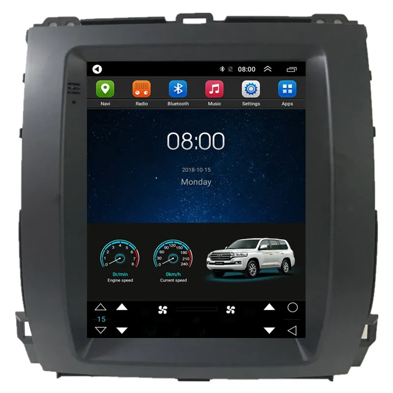 10," Tesla Вертикальная Android Автомагнитола аудио Sat Nav Головное устройство для Toyota Land Cruiser Prado 120 2002 2003 2004 2005 2006 2007