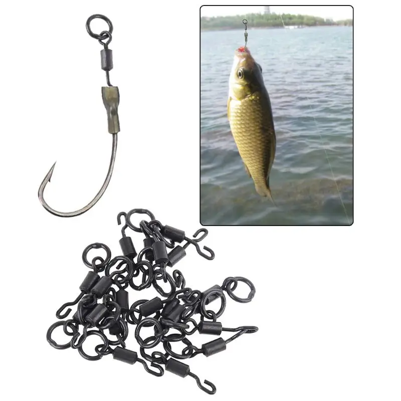 

20Pcs Quick Change Ring Swivels Hook Rig Micro Link Tackle Ring Carp Fishing Accessories