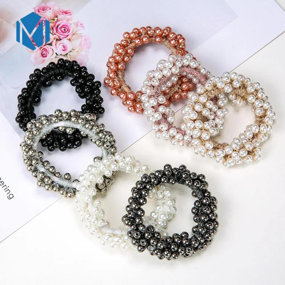 M MISM модные элегантные жемчужные резинки для волос, резинки для волос для женщин, резинки для волос, аксессуары для волос