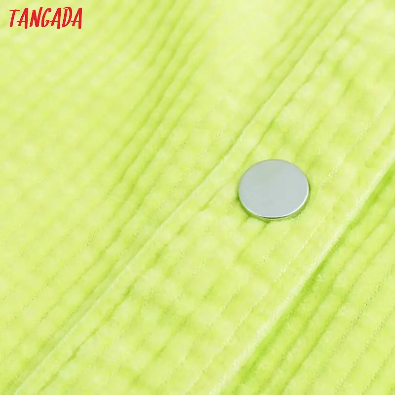 Tangada на осень-зиму Женские Карманы негабаритных вельвет Куртки Хай-стрит женские, повседневные, свободные Куртки Верхняя одежда Топы 4M40