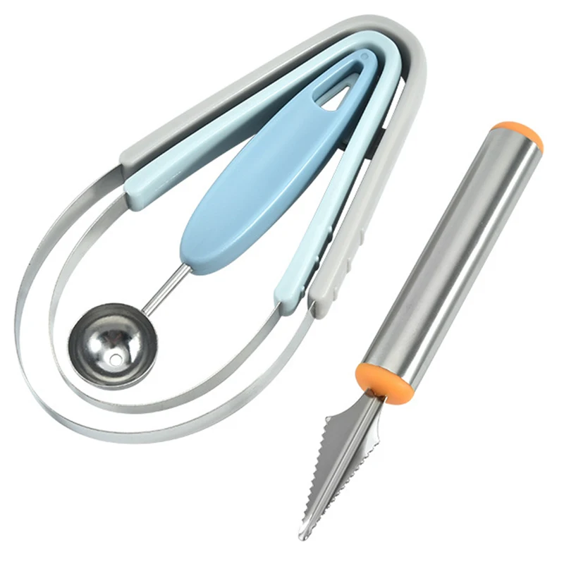 

4pcs/set Multifunction Stainless Steel Fruit Ball Digger Fruits Carving Cutter Set for Watermelon Fruit C44