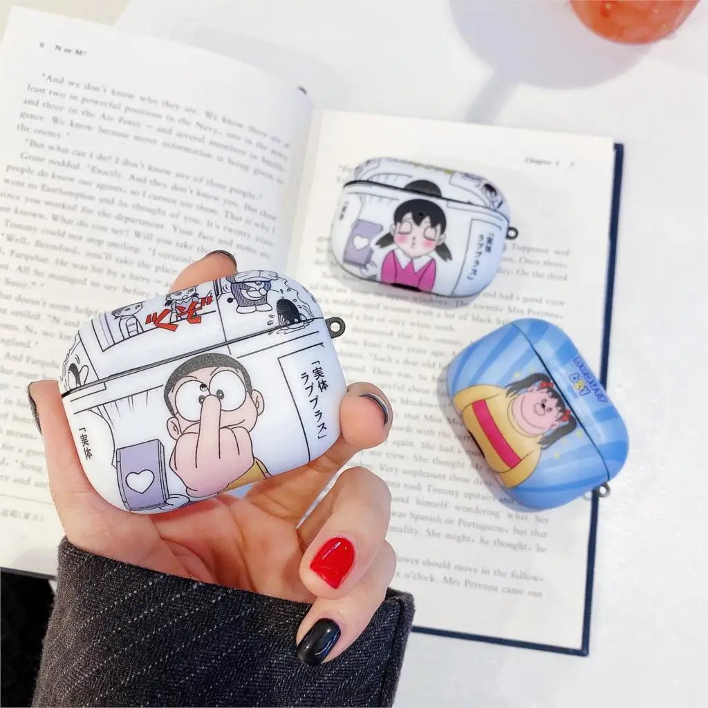 Беспроводной защитный чехол для наушников Buletooth для Airpods 1/2 и Pro, силиконовый чехол с мультипликационным персонажем Doraemon, чехол для наушников