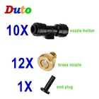 Наборы для запотевания сделай сам, в том числе 12 латунных Набор насадок 10 насадок, черный держатель, 1 Концевая заглушка для системы запотевания беседок