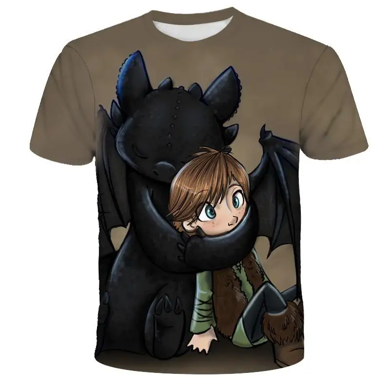 

2021 Boys Summer Fashion T-shirt Your Dragon 3D Printing T-shirt Cartoon Tee
