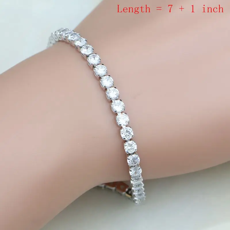 Наборы ювелирных изделий из натурального серебра 925 пробы с белым кристаллом