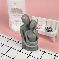 lover hug statue candle holder silicone mold couple hug molds diy portrait aromatic 3d resin mould for candle making ts0267
