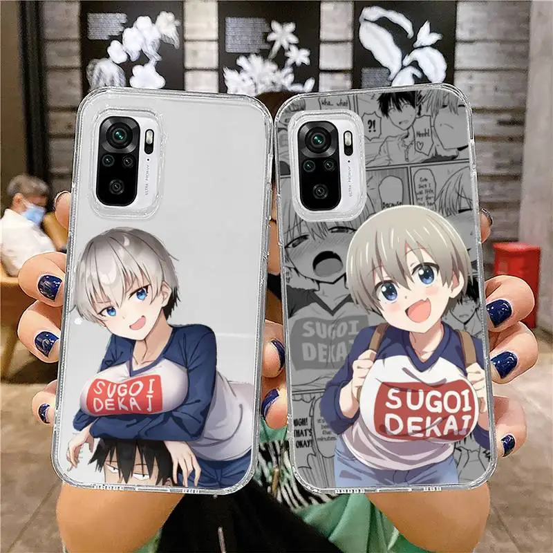 

Anime Uzaki Chan Phone Case Transparent for Xiaomi mi 10T Poco F3 X3 M3 Redmi Note 11 8 9 9S 10 Pro