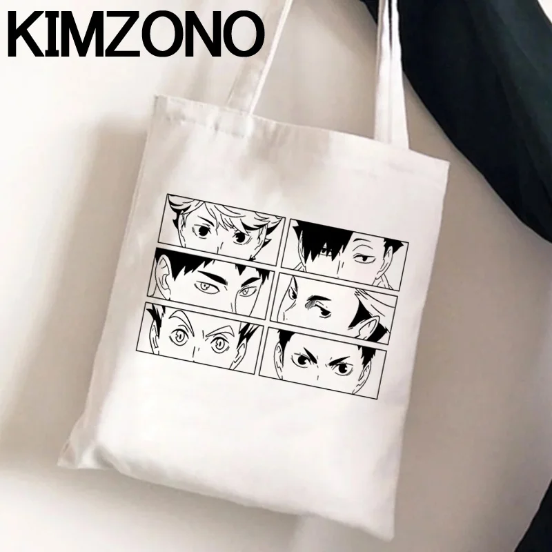 

Haikyuu сумка для покупок, хлопковая Экологически чистая сумка для покупок, сумка для покупок из джутовой ткани, сумки для покупок