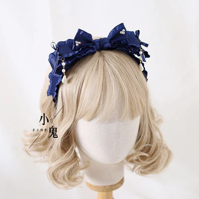 Оригинальная повязка на голову ручной работы многоцветная Милая Кружевная в