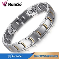 rainso luxury stainless steel bracelet homme with magnet fashion mens bracelets bangles briendship bracelet for girls jewerly