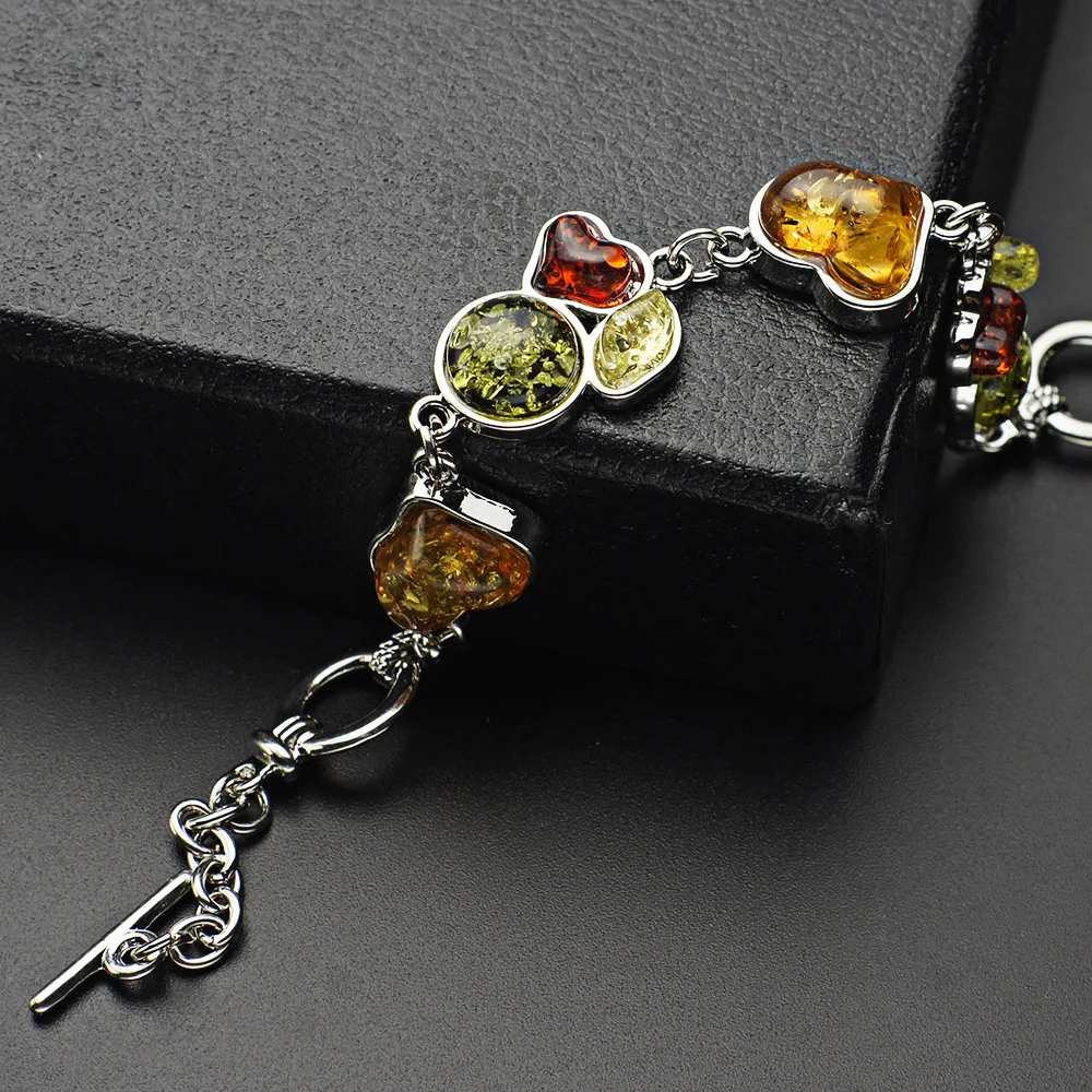 Модные разноцветные Круглые браслеты с имитацией сердца из искусственной кожи в