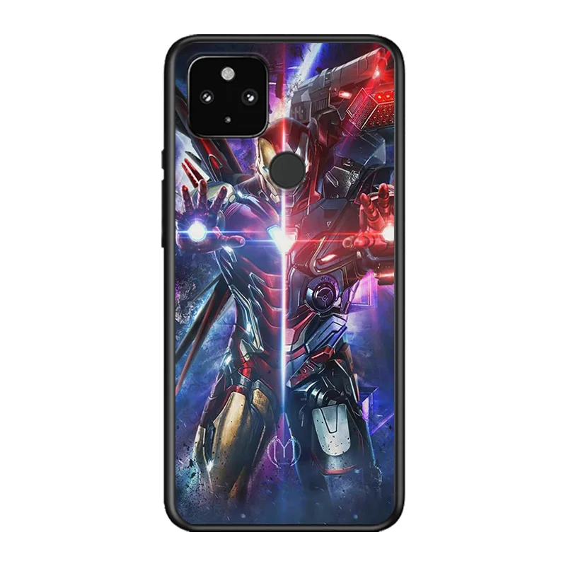 

Marvel Avengers Iron Man Super Hero For Google Pixel 5 4A 5G 4 XL Soft Shell TPU Silicone Black Cover Phone Case