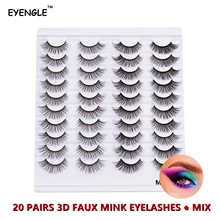 False Eyelashes 20 Pairs 3D Fake Eyelash Natural Long Wispy Extention Wholesale Fox Cat Eye Handmade