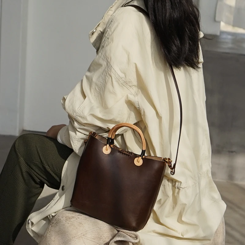 Женская сумка через плечо ручной работы женская кожаная из коровьей кожи с