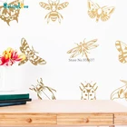 18 шт.компл. Наклейка на стену в виде насекомых, Бабочка, стрекоза, Современная виниловая наклейка, набор фотографий, наклейка на стену BB682