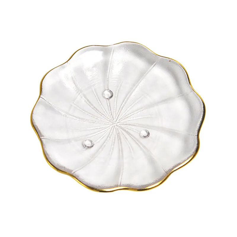 Стеклянная тарелка в японском стиле форме цветка для суши торта десерта
