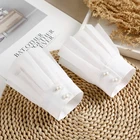 1 пара, женские манжеты на запястье, однотонные кружевные плиссированные манжеты с рогами, съемная рубашка, фальшивые рукава, съемные рукава для женщин