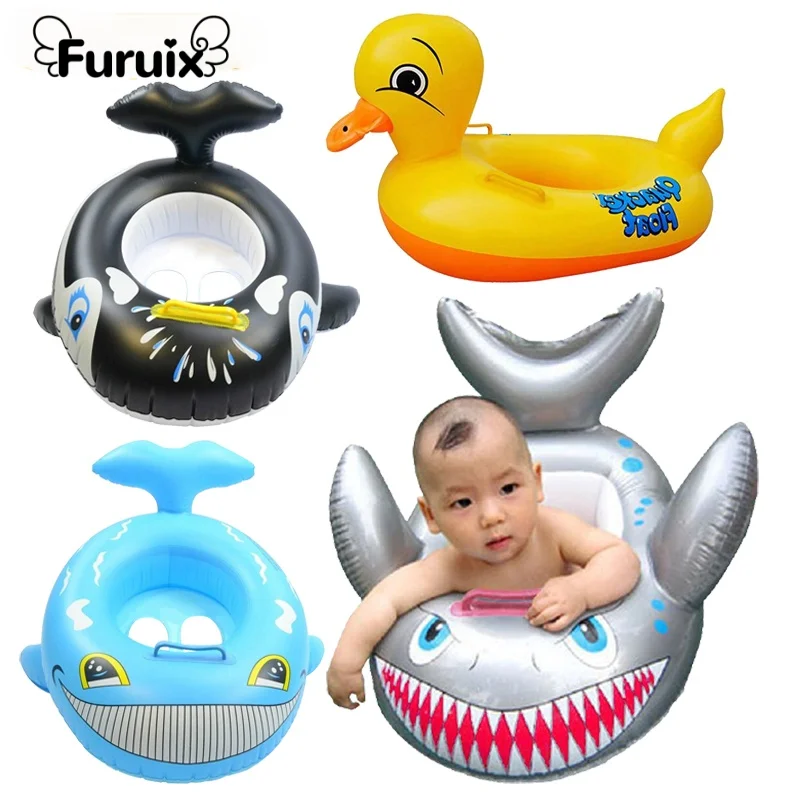 Шарики в форме акулы, утки, детские надувные детские игрушки для плавания, плавающие сиденья, плавательный бассейн, кольцо для рыбы