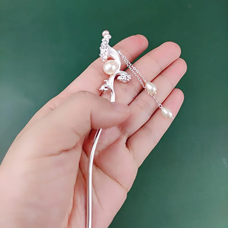 

Summer special sea wave pearl tassel lady exquisite charm hairpin cold wind retro original design jewelry