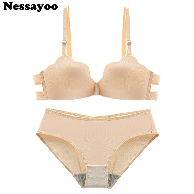 

Seamless 3/4 Cup Removable Bra Set Traceless Wireless Girl Underwear Set One-piece Sexy Underwear Breathable Comfortable Bra Set