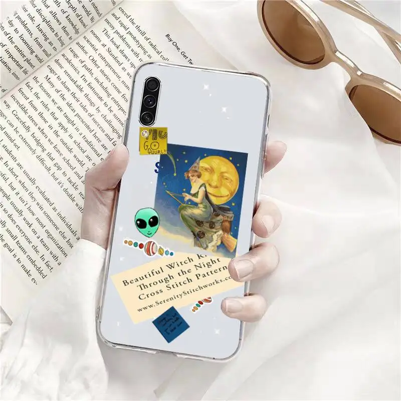 

painting Memo retro art ins Phone Case Transparent For Samsung Galaxy A71 A21s S8 S9 S10 plus note 20 ultra